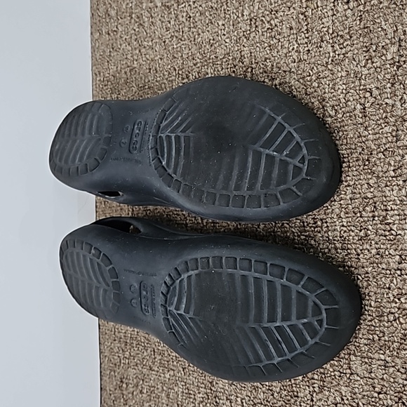 Crocs Mary Janes Black Slipon Flats Sz 7 Women's - Picture 3 of 4